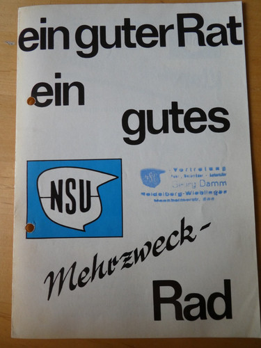 Original nsu fahrrad - fahrrad, prospekt