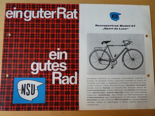 Original nsu fahrrad prospekt - original,